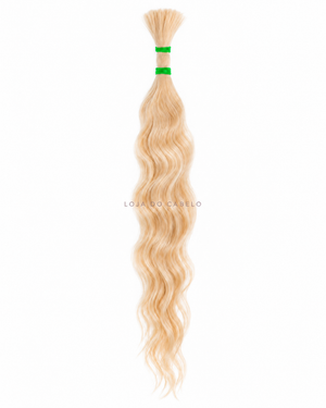 Cabelo solto ondulado cor #24, tom baseado na referência em banda, 60 a 65 cm