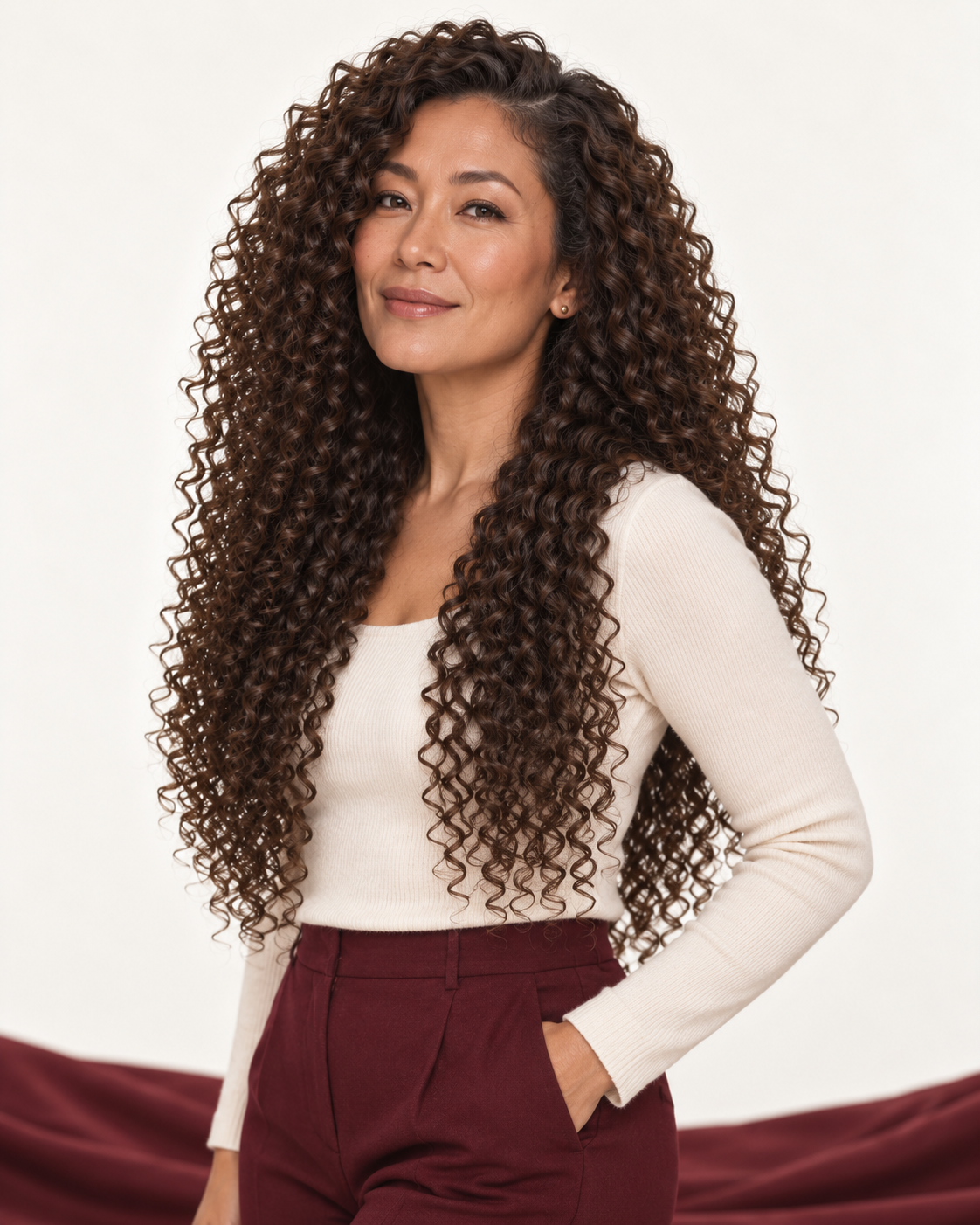 Modelo IA com cabelo castanho caipira, numa imagem de inspiração para o guia de escolha.
