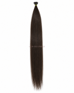 Extensões de queratina lisas 60 cm — cor #3 — pontas planas flat