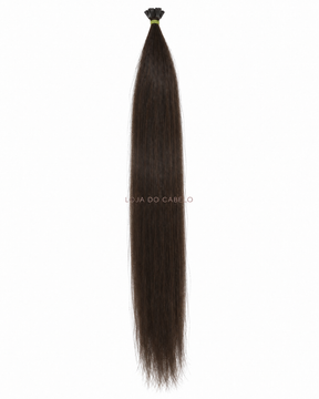 Extensões de queratina lisas 60 cm — cor #3 — pontas planas flat