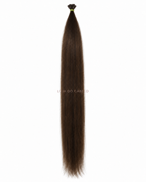 Extensões de queratina lisas 60 cm — cor #4 — pontas planas flat