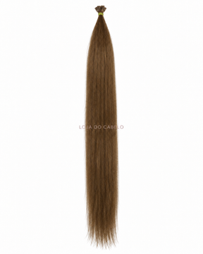 Extensões de queratina lisas 60 cm — cor #6 — pontas planas flat