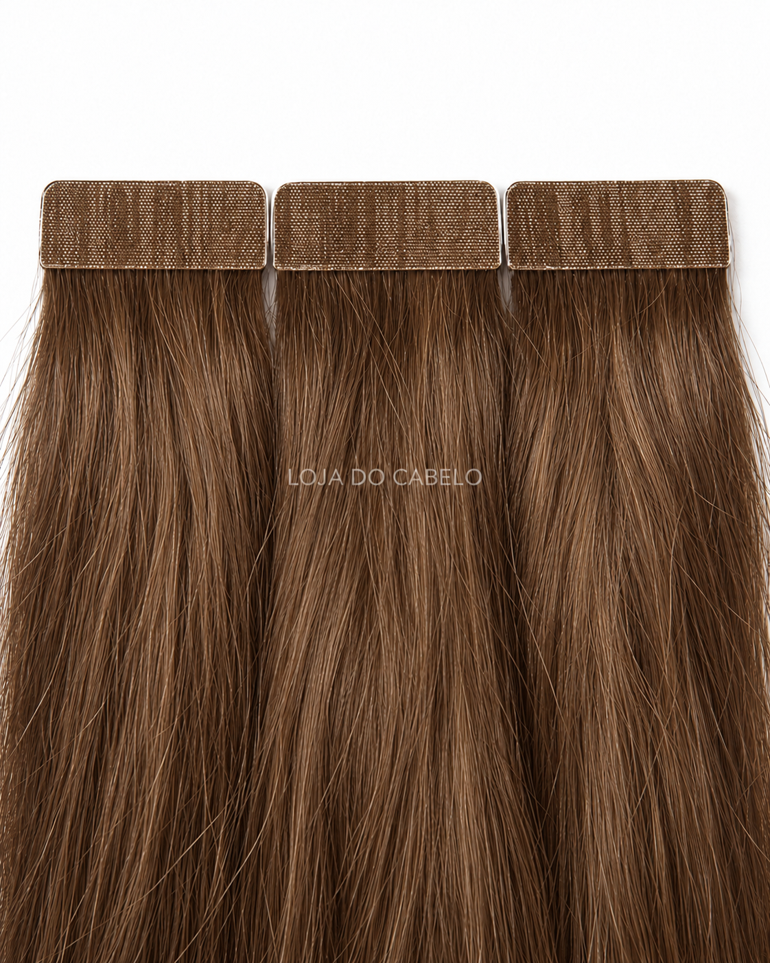 Extensões de cabelo liso com fita adesiva 60 cm · Cor #5 — pontas cheias e bases adesivas.