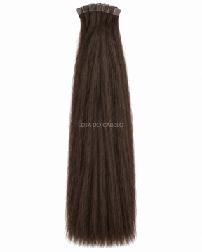 Extensões de cabelo liso com fita adesiva 60 cm · Cor #3 — pontas cheias e bases adesivas.