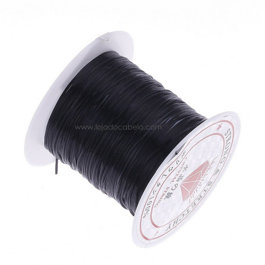 Fio de silicone para cabelo preto