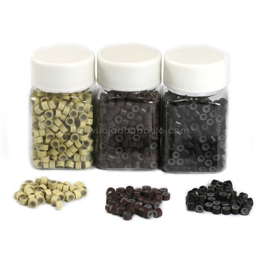 Copo com anilhas com silicone no seu interior - loiro, castanho e preto