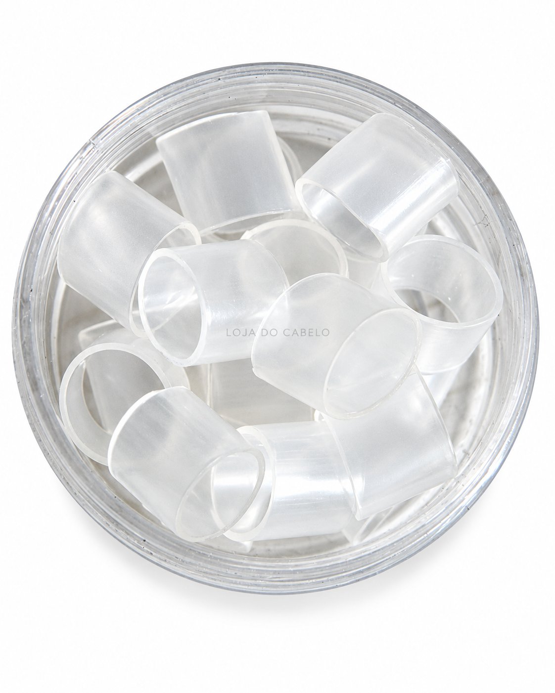 Frasco de anilhas plásticas